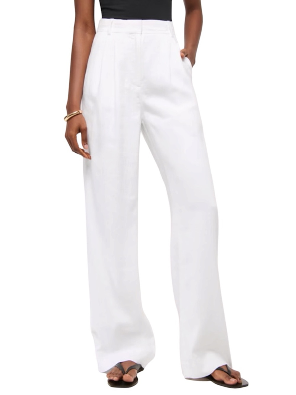 Abercrombie & Fitch Sloane Tailored Linen Blend Wide Leg Pant.